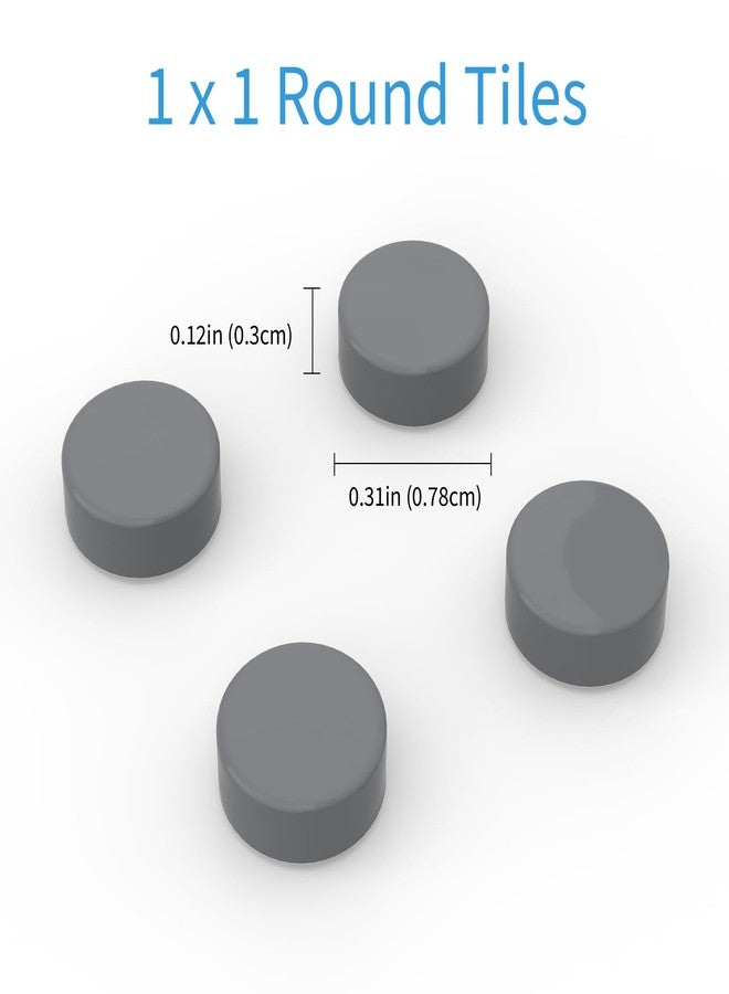 PIPART 1x1 Round Tile 1000 Pieces, 98138 Bricks Compatible with Major Brand Bricks, DIY for Pixel Mosaic Art (199 Dark Stone Grey) - Image 3